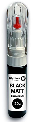 SD COLORS TOUCH UP PAINT PEN UNIVERSAL MAT BLACK 20ml for Repair Stone Chips Scratches Car Moto Bicycles Alloy wheels