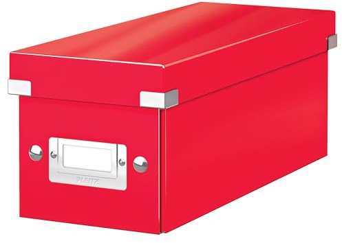 Leitz WOW Förvaringslåda, Röd Förvaringsbox, Click & Store-serien, 60410026