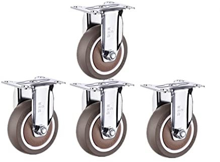 Ruota for mobili leggera muta in gomma con rotelle fisse da 2,5 pollici da 2 pezzi