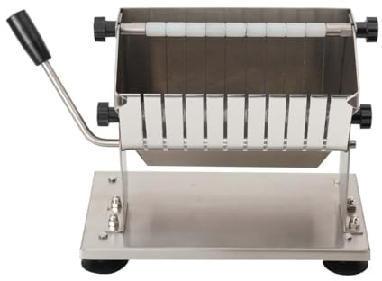 YILIKISS Edelstahl Currywurstschneider für 18 mm Scheiben,10 extra scharfe Messer mit Wellenschliff, Bratwurstschneider manuell für Imbiss, Gastro,Hand Curry Wurst Schneider, Wurstschneider