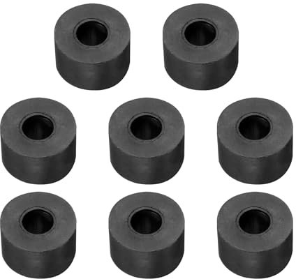 PATIKIL Rubber Spacer, 8 Pcs Rubber Anti Vibration Foot Pad Bumper 1 OD 0.2 ID Count Sink Hole Washer Round Neoprene Bushings Spacer for Air Compressor Machinery Generator Car Black