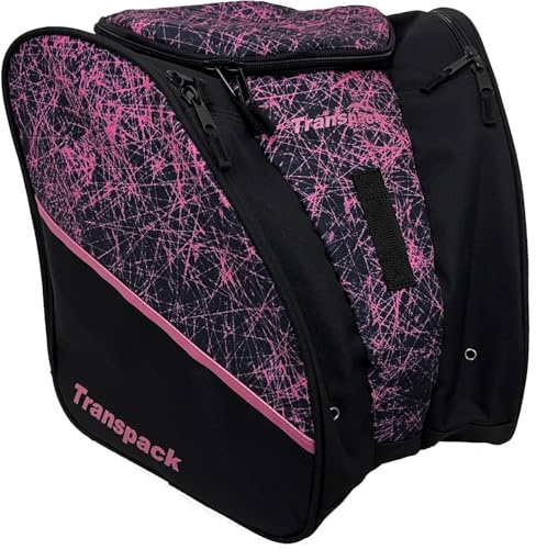 TRANSPACK Edge Junior+ Wasserabweisender 38-Liter-Ski-/Snowboard-Rucksack, Helm, Brille und Ausrüstung, Rucksack, Pink Scratched Ice