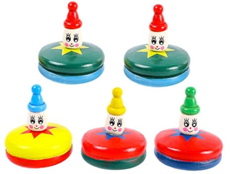 SAFIGLE 5stücke Holz-gyro-Spielzeug Für Junge Mädchen Manuell Rotierendes Gyro-top-Spielzeug Ohne Batterien Interaktives Für Partygeschenke