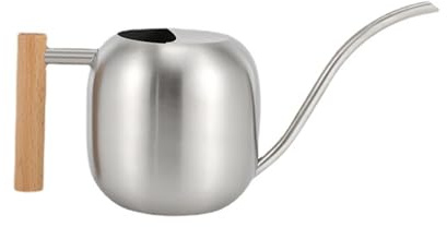 Yuehuamech Gießkanne Zimmerpflanzen 1. 2L Edelstahl Gießkanne mit langem Auslauf Moderne Metall Gießkanne Topf für Indoor Haus Pflanze Bonsai Outdoor Garten Blumen