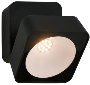 TELEFUNKEN - LED Wandleuchte Aussen mit Spritzwasserschutz, warmweiße Lichtfarbe, 7 Watt, 800 Lumen, Aussenlampe, Wandlampe, LED Strahler, Außenbeleuchtung, Außenleuchte, 8x9x9 cm, Schwarz