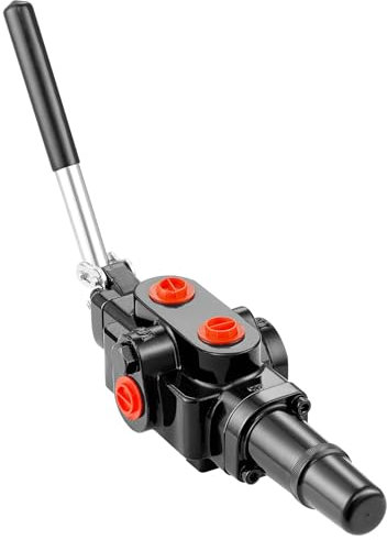 VEVOR Válvula Hidráulica Divisora de Troncos 1 Carrete Válvula de Control Direccional Hidráulica de Flujo de 95 L/Min Válvula de Carga Hidráulica de 3626 PSI para Tractores Pequeños Cargadores