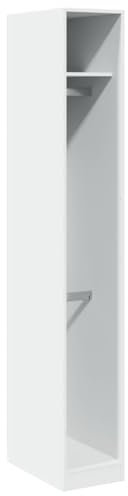 vidaXL Kleiderschrank, Garderobenschrank mit Stauraum, Hochschrank für Schlafzimmer, Flurschrank Dielenschrank, Modern, Weiß Holzwerkstoff