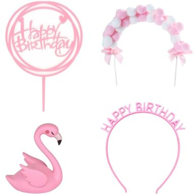 CWPFVQA 1 Stück Regenbogen Flamingo-Kuchendekorationen, Kuchendekoration zum Geburtstag
