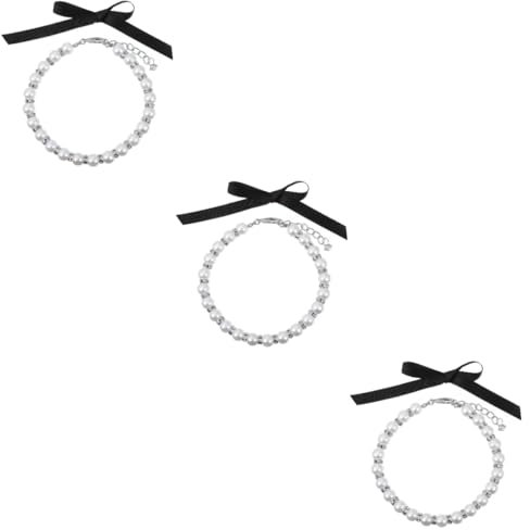 BESPORTBLE 3sätze Setzen Sie Stil Mit Unserem Verstellbaren Perlenschmuck Für Haustiere Elegante Halskette Für Hunde Und Katzen Für Hochzeiten Oder Alltag Aus Hochwertigem Material