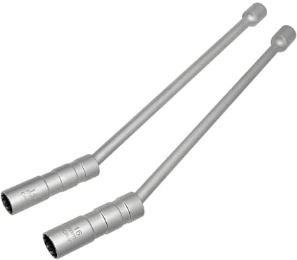 ZKTOOL 14 mm och 16 mm lång stång universell gemensam magnetisk tändstiftsnyckel, tunn vägg 12 punkt 3/8 tum CR-V svängbar förlängningständstiftsuttag, tändstiftsdragare, tändstiftsborttagningsverktyg