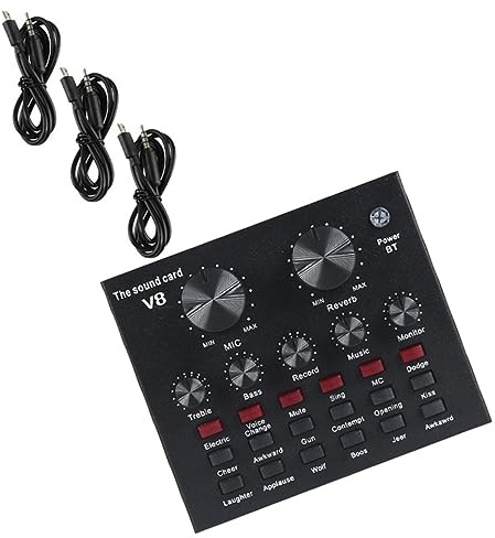 COSMEVIVI Mezcladora De Sonido Tarjeta De Sonido para Transmisión 800 De Calentamiento Cambio De Voz