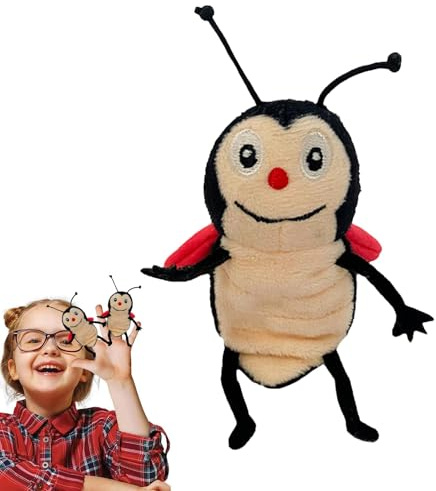 Tierpuppen Puppen mit Tieren - Realistische Marionetten mit Raupe | Niedliche Fingerpuppen mit Biene, weiche Raupe Plüschpuppen für 1-3 Jahre alte Kinder