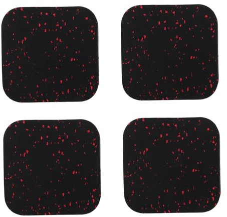 WESIEVYA 4pcs High Elasticity Rubber Gym Mats for Home Soundproof Vibration Absorbing Pad for Treadmill Exercise Bikes Hardwood Floors