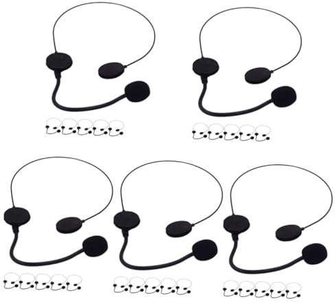 VALICLUD 5 Set Microfono Giocattolo Supporto Per Cuffia Cuffie Cablate Strumenti Musicali Gonfiabili Accessori Per Giochi Microfono Da Gioco Auricolare Stereo Kit Plastica Black 6 Pezzi * 5