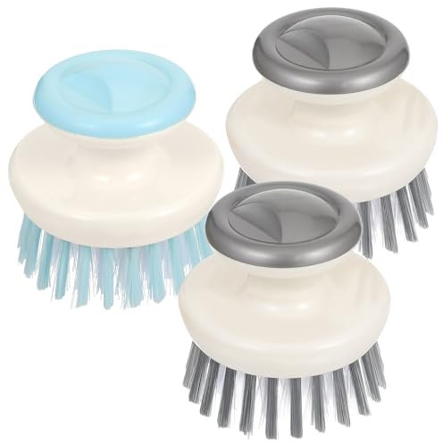 ElevateTech 3 Stück Geschirrbürsten Palm Brush Dish Scrubber Geschirrbürste mit Ergonomischem Griff Geschirrbürste mit Steifen Borsten Küchenbürste zum Reinigen für Spülbecken Töpfe und Pfannen