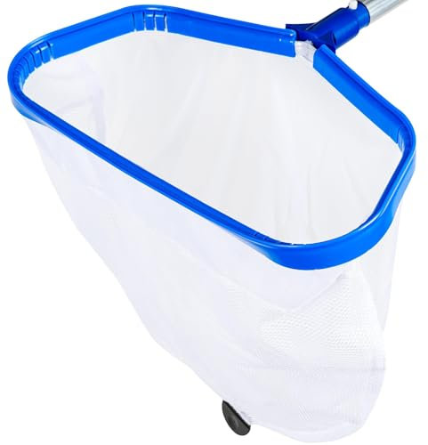 Andiwa Pool Kescher, Professionellen Feinmaschig Teich Poolkescher, Feinmaschig Algen Kescher, Algenkescher Käscher Teichkescher für Reinigung Schwimmbad Blátter Insekten Schlamm (Blau)