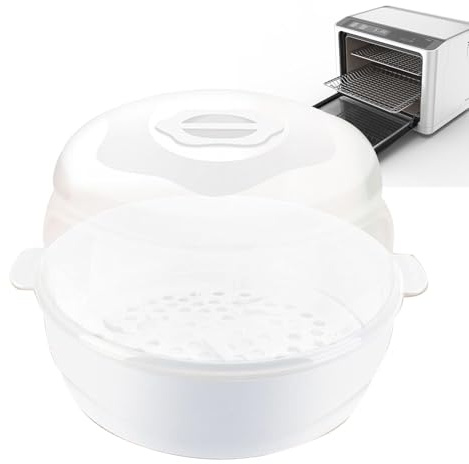 Mikrowellen-Dampfreiniger, Babyflaschen-Sterilisator, Hochtemperaturbeständiger Dampfgarer für Haushalt, Kindergeschirr, Spielzeug, Küche (22,5 x 22 x 17,5 cm)
