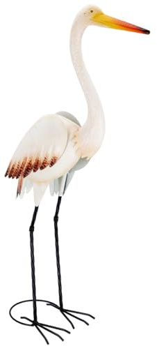 matrasa Storch aus Metall - Vogel Reiher Metallvogel - Dekofigur & Vogelscheuche 87 cm