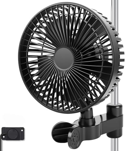 SKUTZTEK Grow Ventilatore con Clip e Regolatore di velocità Continuo, Motore EC, 2100 Giri/min, Oscillante, 10W, IP44 - Ventola per Growbox/Tenda