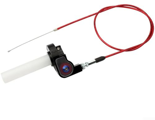 Eawfgtuw Cable de control de mango del acelerador de motocicleta con línea de tracción para vehículo de playa todoterreno de 50-250 CC, agarre de aceite de motor compatible con manillares de 22 mm