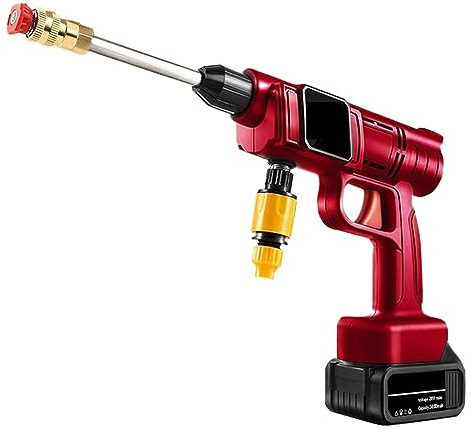 Le Pistolet De Lavage À La Vapeur De Pulvérisateur De Lave-auto À Haute Pression Sans Fil Fournit La Machine De Nettoyage Avec La Boîte En Plastique For La Batterie 18V Puissant Facile(Two big battery