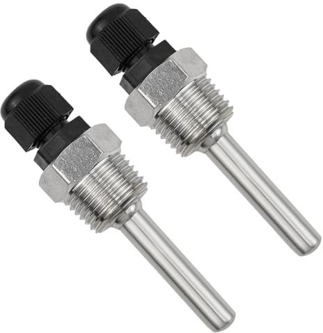 BEASAFY 2 Pièces Puits Thermométrique, Filetage G 1/2 Thermopocket, Manchons de Plongée en Acier Inoxydable 304, Tuyaux de Protection pour Sonde de Température (50mm)