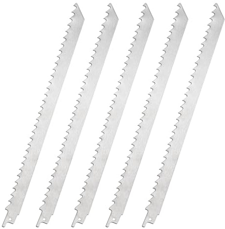 Tunejoy Lames de Scie Sabre SS1211K Lames de Scie Sabre de BIM per Coupe Professionnelle d'os et de Viande Congelée 3TPI 304mm 5 Pièces