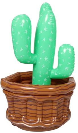 Healifty Glacière Gonflable Forme De Cactus pour Boissons Décoration De Fête Été Récipient à Glaçons Gonflable pour Plage Et Réceptions