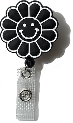Niedlicher Smiley Blume Ausweishalter Einziehbar - Krankenschwester ID-Kartenhalter, Arzt Namensschild Clip für Medizinisches Fachpersonal