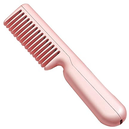 SOIMISS Brosse Lissante Chauffante sans Fil USB pour Cheveux, Alliage Léger, Chauffe Rapide à 190°, pour Voyage, Design Compact Rose Portable