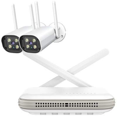JOXLOVER 4CH 8CH NVR Wireless Kit Telecamera di Sicurezza Esterna 4K 5MP 3MP Telecamera IP Face Detection CCTV Mini di videosorveglianza per Esterni(None,WiFi 5MP 2PCS)