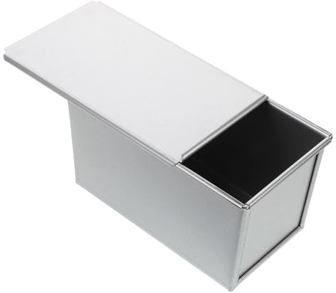 Amosfun Moule à Rectangulaire Antiadhésif Aluminium avec Couvercle Boîte à Réutilisable pour Maison Cuisson Uniforme pour Sandwichs