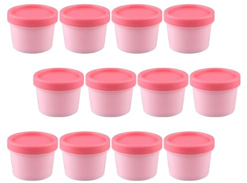 HEALLILY 12Pcs Refillable Cosmetic Jars with Inner Lids Portable Empty Face Cream Containers for Lotion Lip Balm Ointment Storage Leak-resistant Travel-friendly