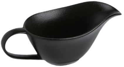 lopituwe Porslinskanna med stor pip Lätt att hälla och servera Såskanna i fint porslin med slät kant dippskålar, svart, 20x9x8 cm