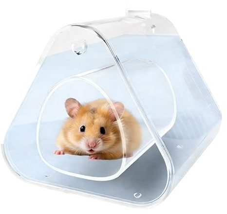 Hábitat Refrescante para Hámster Cueva Transparente Segura E Impermeable | Jaula Hábitat De Animales Pequeños Para Dormitorio, Oficina, Apartamento, Balcón Y