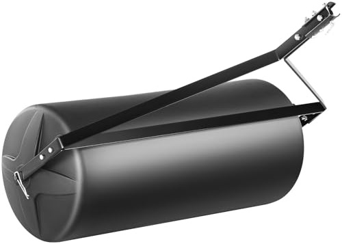 400lbs Tow-Behind Lawn Roller – Durable LLDPE Drum & Steel Frame for Easy Towing with Tractor or ATV – Sand/Water-Filled Sod Roller for Lawns, Gardens, Farms, and Parks – Black