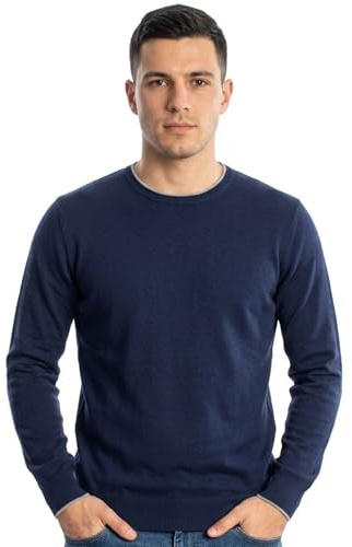 Maglifilo - Maglione Cotone Uomo Manica Lunga – Girocollo Classico 100% Cotone con Profilo, Morbido e Traspirante, Stile Versatile ed Elegante – Made in Italy – Idea Regalo con Scatola Inclusa