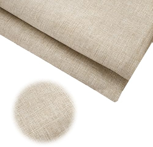Leinenstoff Meterware 250 × 148 cm,Polsterstoff Möbelstoff mit Leinenoptik, Robuster Dekostoff Strukturstoff Leinwand Stoff für Sofa Stuhl Vorhang Kissen Tischdecke DIY (Hellbeige)