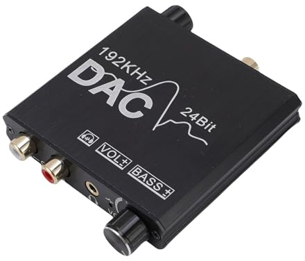 Annadue USB Digital to Analog Sound Converter, 192KHz 24Bit DAC with Adjustable Volume, Optical Cable 3.5mm Jack Converter for PC Gaming TV Media