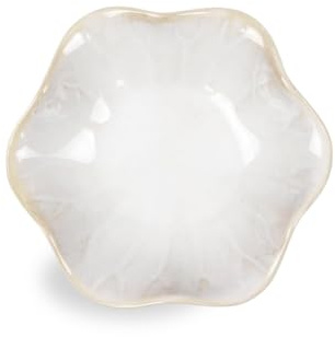 Dmnnlp 1Pcs White Tea Bag Dish,4.3 Ceramic Flower Shape Spoon Rest, Small Bowls for Dips, Spoon Holder Kitchen, Snack, Sushi Soy