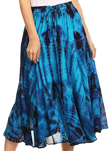 Sakkas Justina Frauen Tanz Midi Full Circle Tie-Dye Rock mit elastischer Taille