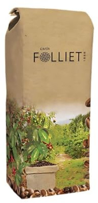 CAFÉS FOLLIET - Café En Grains Bio - Pure Origine Guatemala - Torréfaction traditionnelle - Intensité 7/10-100% Arabica - 1kg