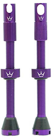 Peaty's X Chris King MK2 Valvole Tubeless Presta con Strumento Multifunzione - Set Valvola Tubeless in Lega Aeronautica 7075 per MTB, Strada e Gravel, Adatte per Tutti gli Inserti - 60 mm, Viola