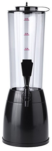Dispensador de cerveza, máquina de cerveza de 2,5 l, dispensador de bebidas, tubo de hielo para accesorios de barra de jugo de agua de vino(Negro)