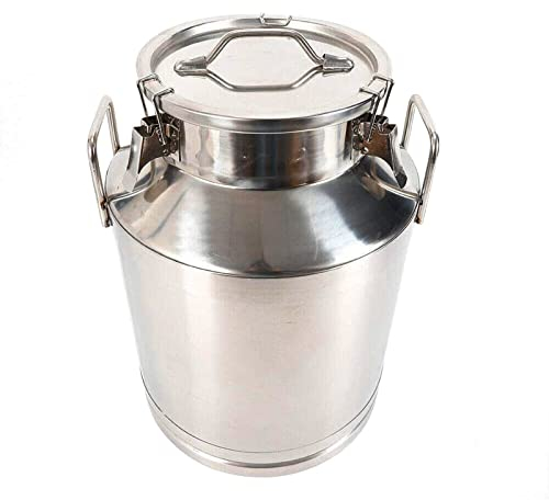 Adima Schwerlast Bauernhof Milchkanne, 304 Edelstahl Milchkanne Weinkübel Milchtopf Milchtransporteimer Ölfass Teedose Milchflasche Silikondichtungstank,40L