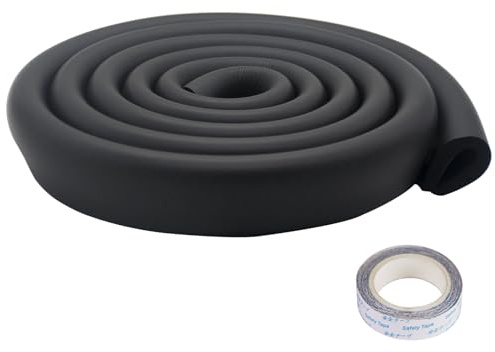 U Shape Edge Protectors for Glass Coffee Table,Foam Baby Proofing Safety Bumper Guard Strip,Corner Protectors for Kids,Extra Thick,Suitable for Furniture Fireplace,6.5 Ft/2m (Black)