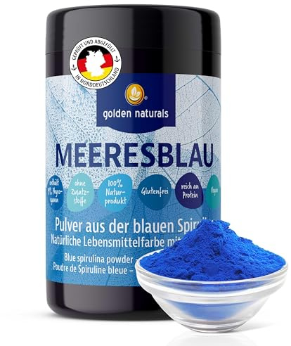 GOLDEN NATURALS Blue Spirulina Pulver Phycocyanin Lebensmittelfarbe 100g