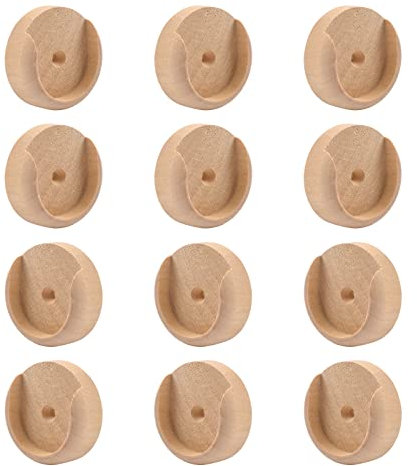 INCREWAY Lot de 12 douilles en bois pour tringle de placard, penderie pour armoire, couloir, salle de bain, rideau, magasin de vêtements