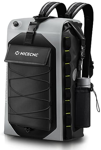 NICECNC Waterproof Motorcycle Backpack 40L, 500D PVC Multi-functional Motorcycle Rear Seat Bag Dry Bag Tail Bag Helmet Luggage Bag for Riding Camping Boating
