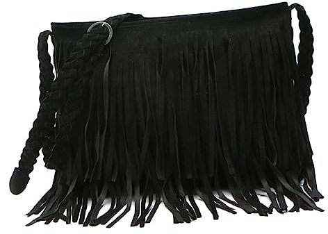 CHILDWEET Crossbody Geldbörse Quaste Popularität Fringe Crossbody Tasche Messenger Miss Sommer Polyester Umhängetaschen Fransen Taschen Für Frauen Tasche Frauen Geldbörsen Damen Taschen, schwarzes,